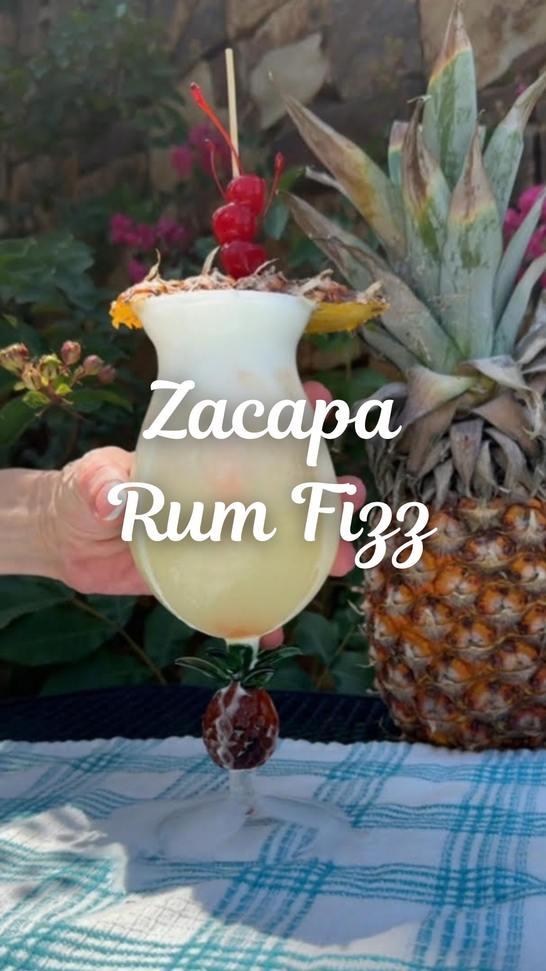 Instagram post with the caption: 'The Zacapa Rum Fizz 🍹 

Ingredients:
- 1.5 oz Zacapa No. 23...'